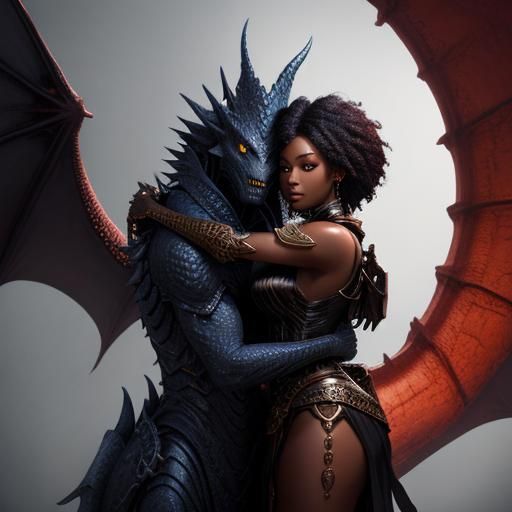 Woman and Dragon Fantasy Concept Art
