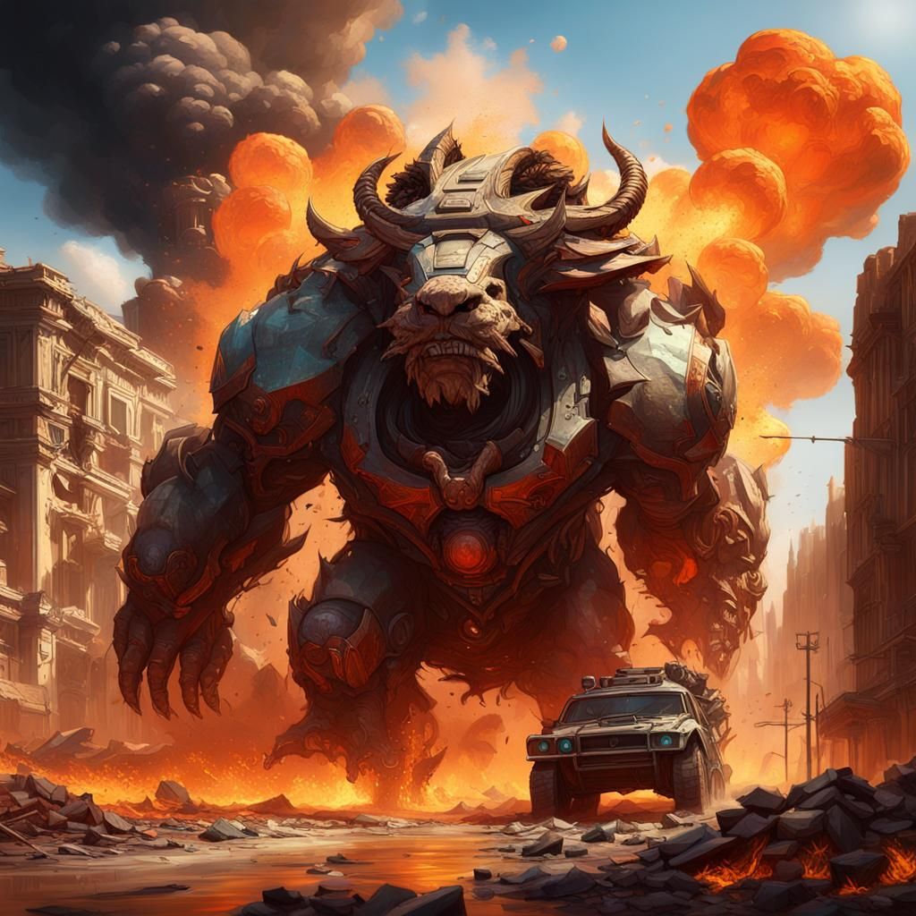 Inferno of Rage: Hyperdetailed Concept Art