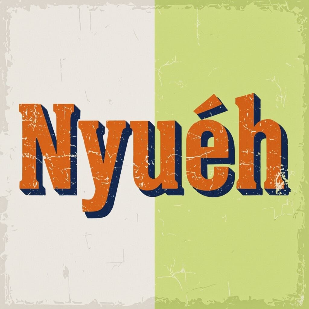 Rustic Stencil Word Art In Deep Orange and Blue