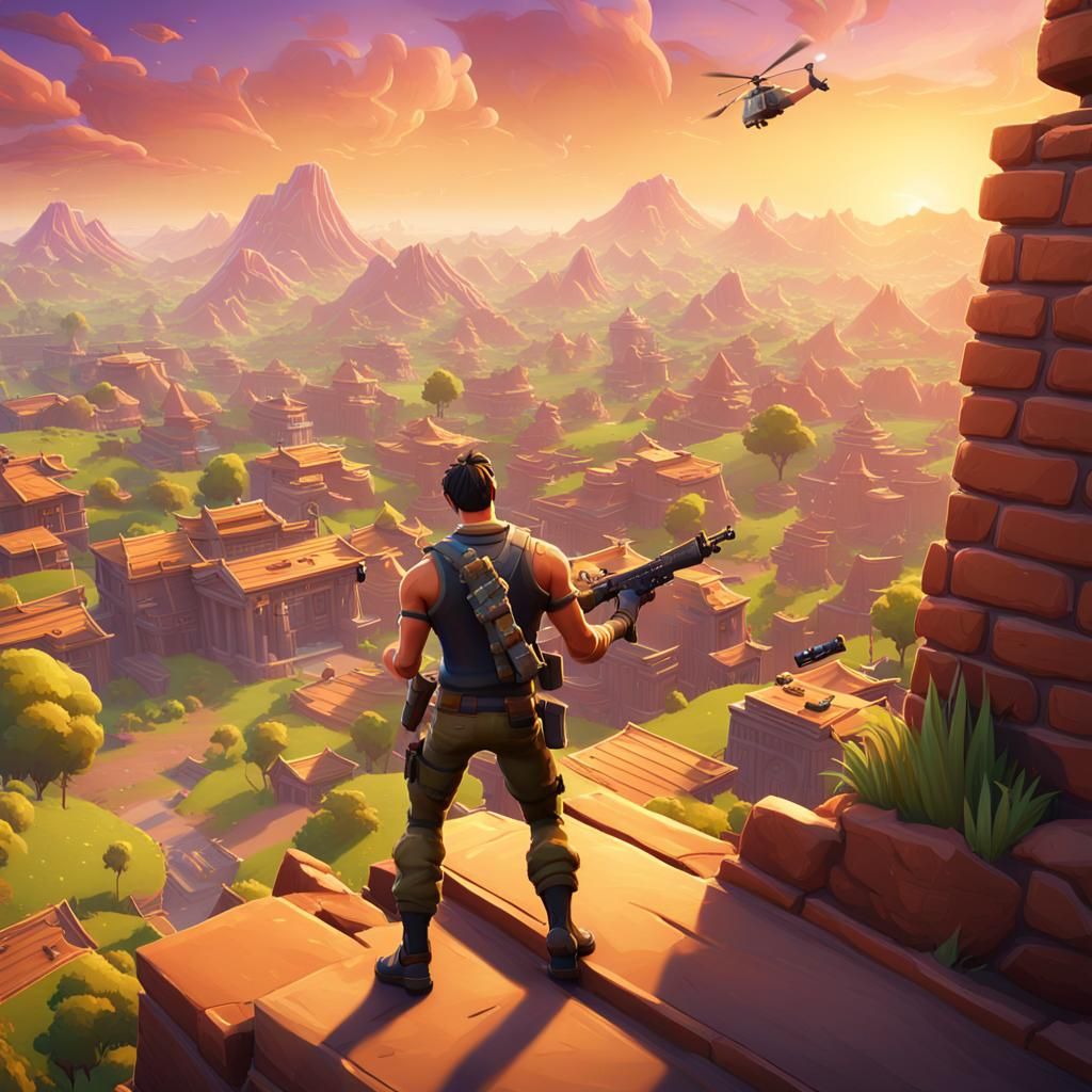Fortnite Father and Son Banner in 3D Digital Art