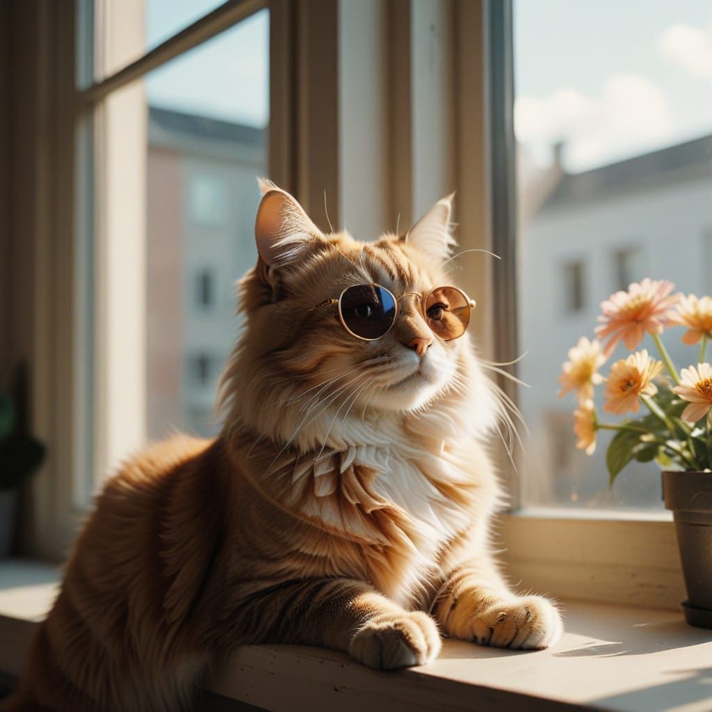 Sophisticated Feline in Warm Golden Light