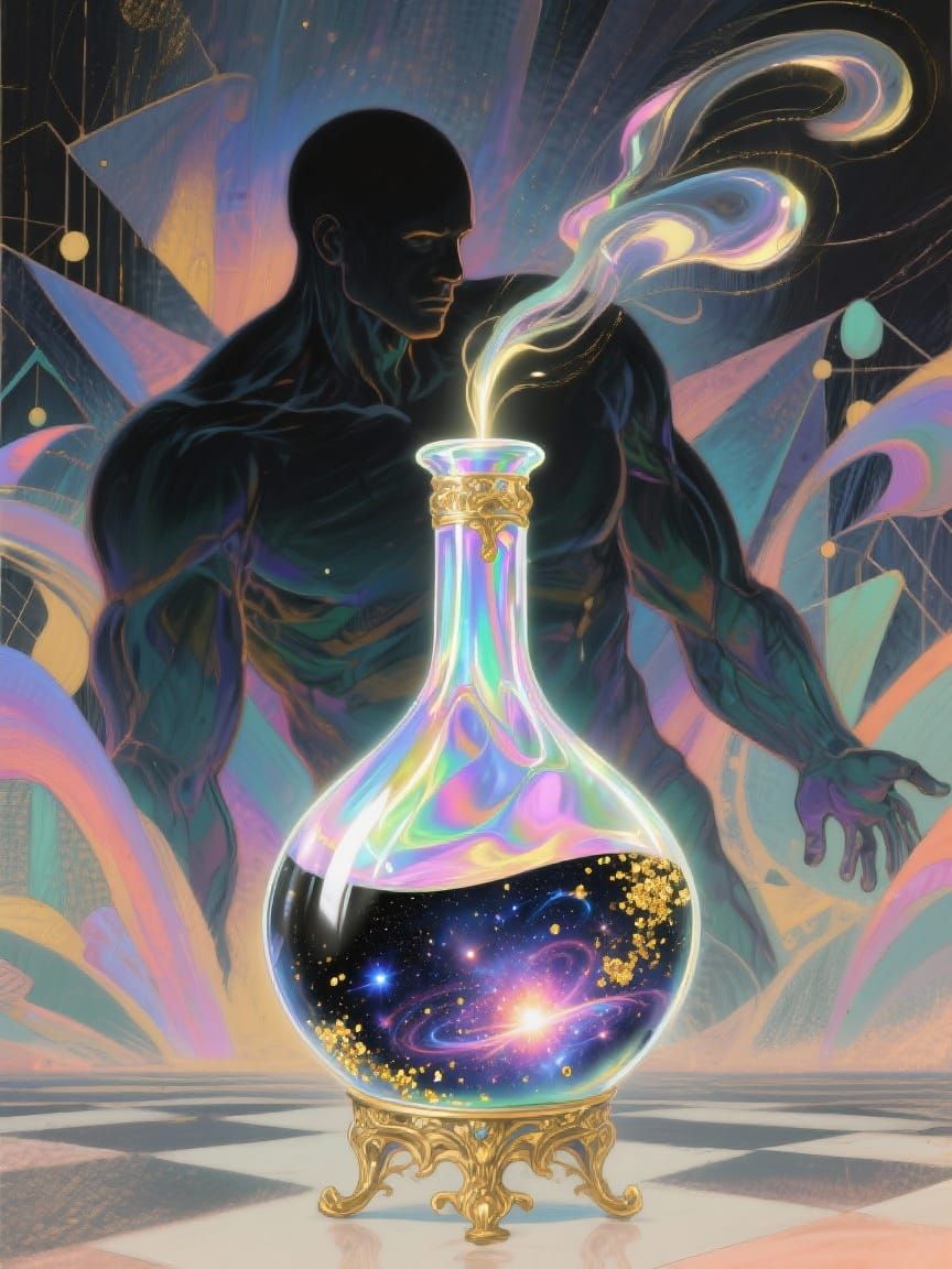 Giant Growth Potion in Surreal Conceptual Sketch