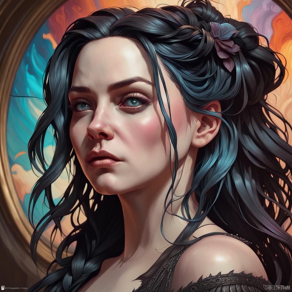 Gothic Portrait of Amy Lee in Hyperrealistic Style