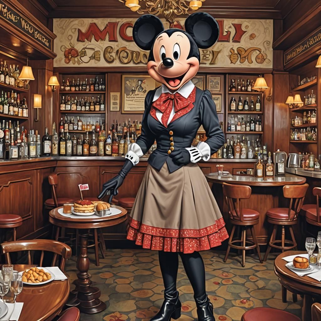 Hostess at the MickeyWolf bar and grill