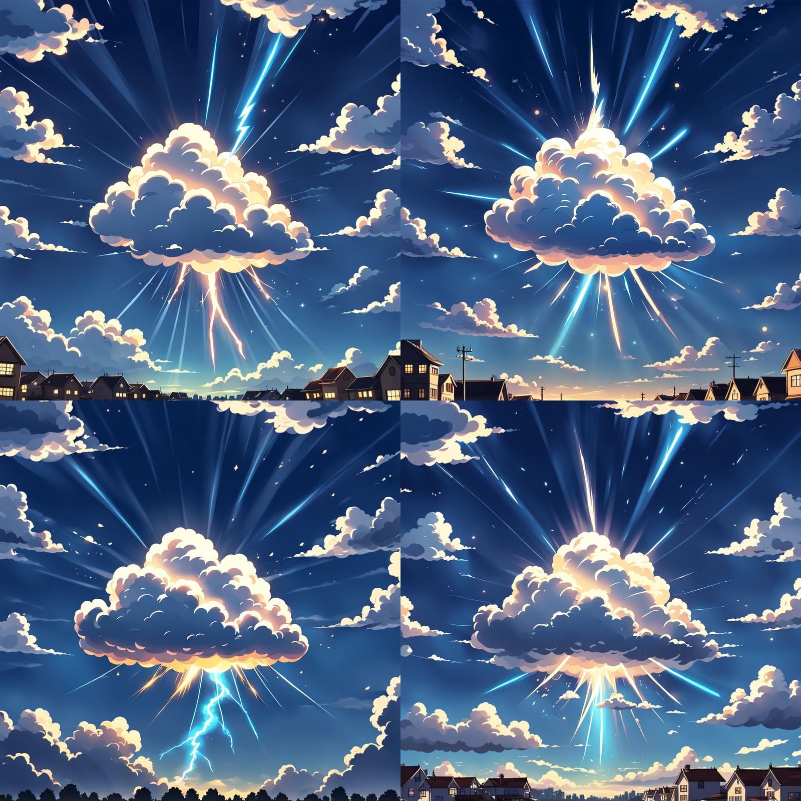 Anime Cloud Emitting Lightning Bolt