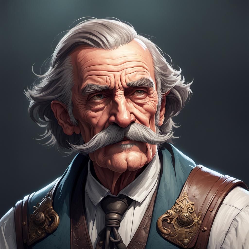 Detailed Portrait of an Old German Man