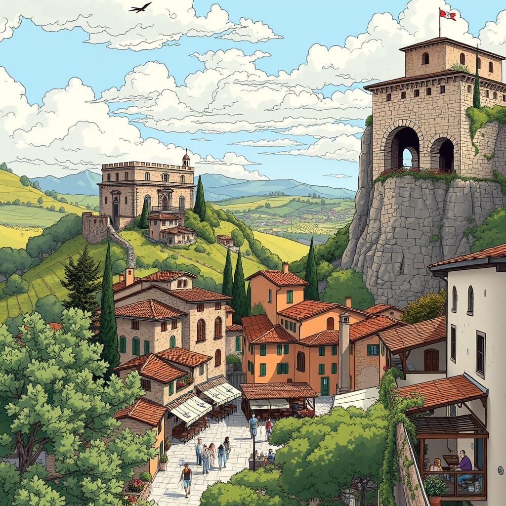 Tuscan Town in Ancient Splendor