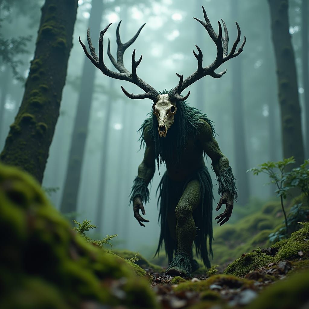 Occult Shaman in Misty Dreadpunk Forest