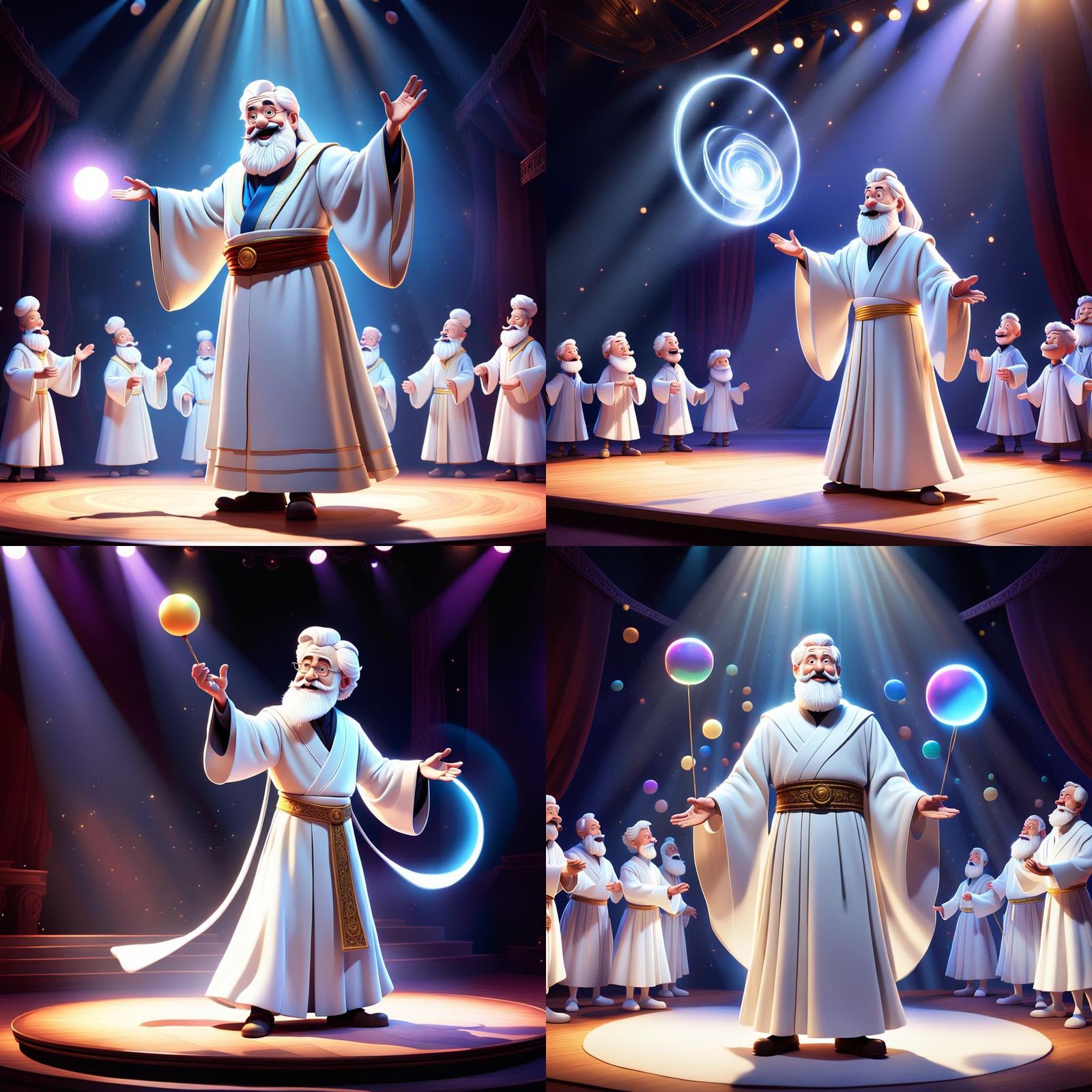 God on Stage: A Whimsical 3D Animated Performance