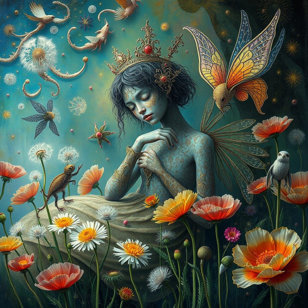 Filigree Prince in Surreal Flower Field