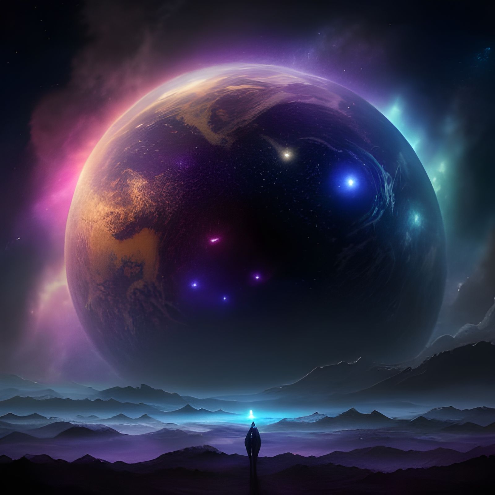 Fantasy Spacecraft in Pastel Cosmos