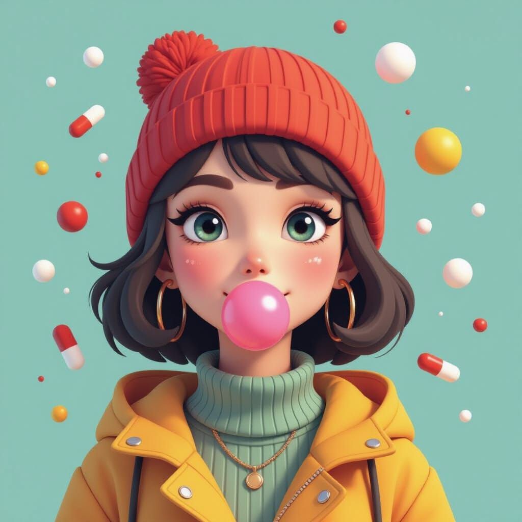 Stylized 3D Portrait with Cubist Elements in Digital Art