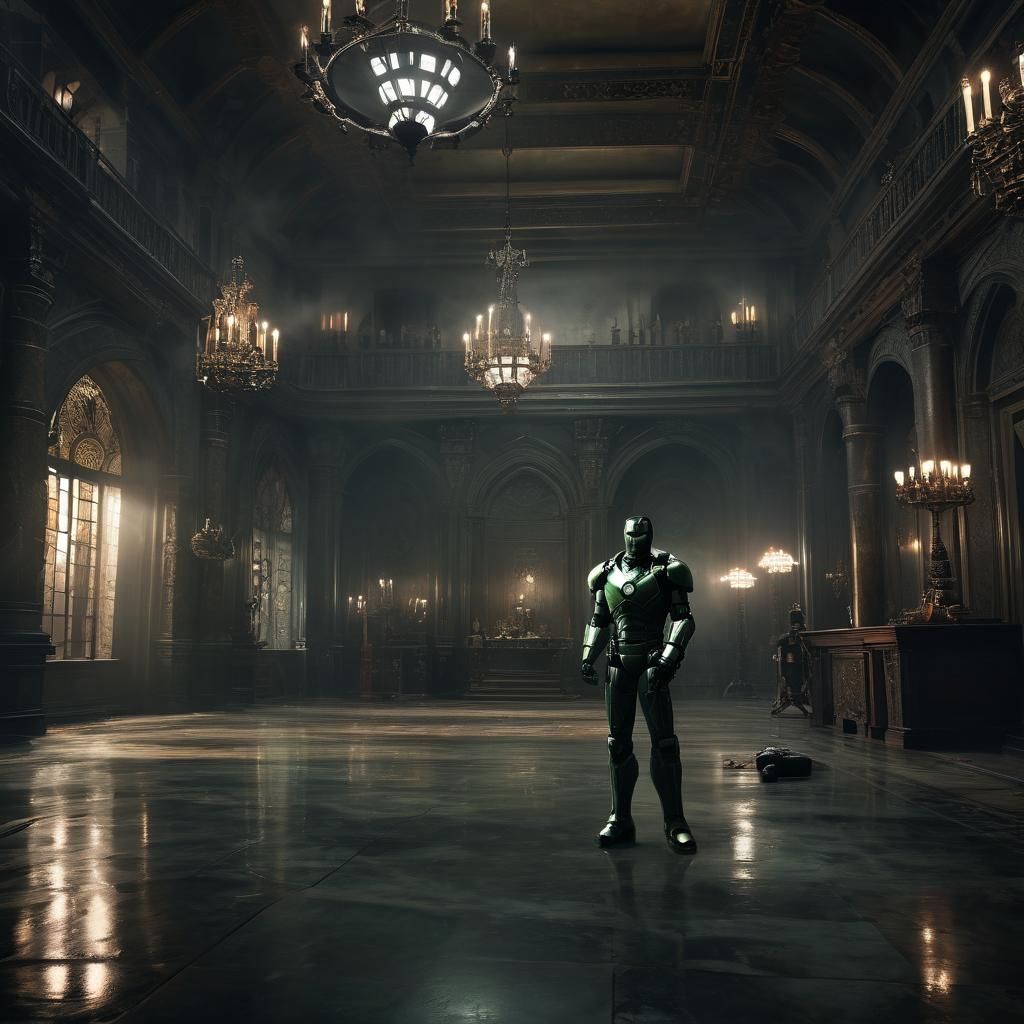 Epic Battle in Doom's Castle - Cinematic Digital Art