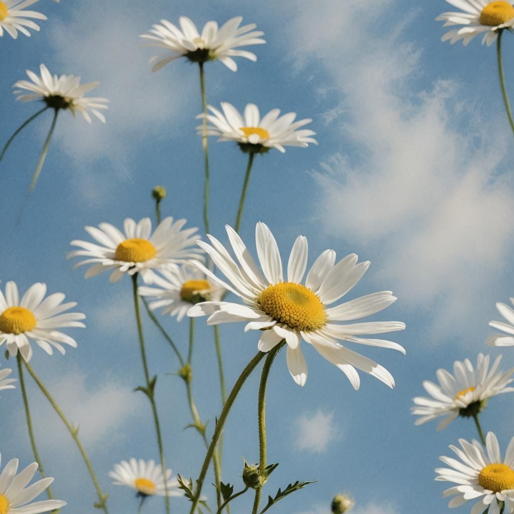 White Daisy in Impressionist Style with Soft Focus