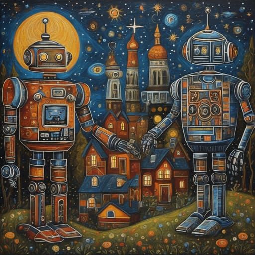 Robotic Harmony: A Peaceful Gathering of Robots