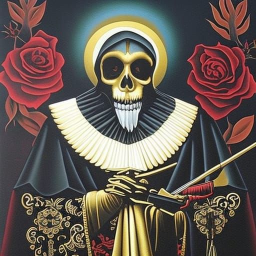 Iconic Santa Muerte Illustration