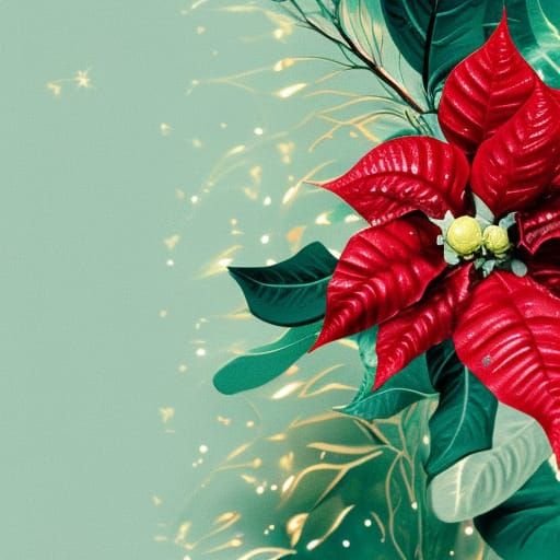 Poinsettias and Silver Bells in Baroque Style