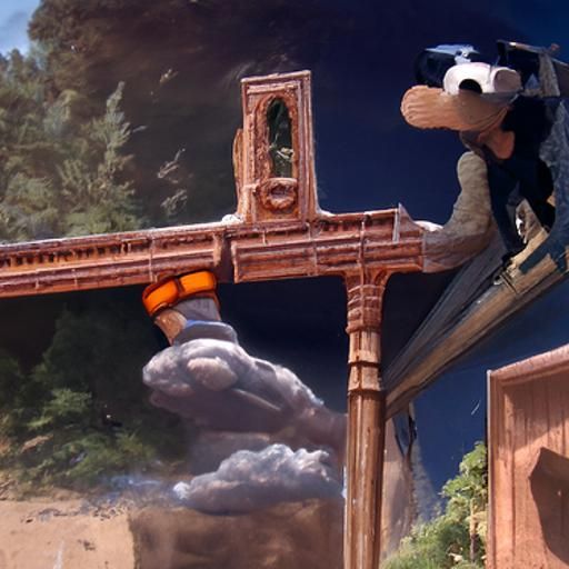 Goofy on the Cross: Detailed Matte Painting