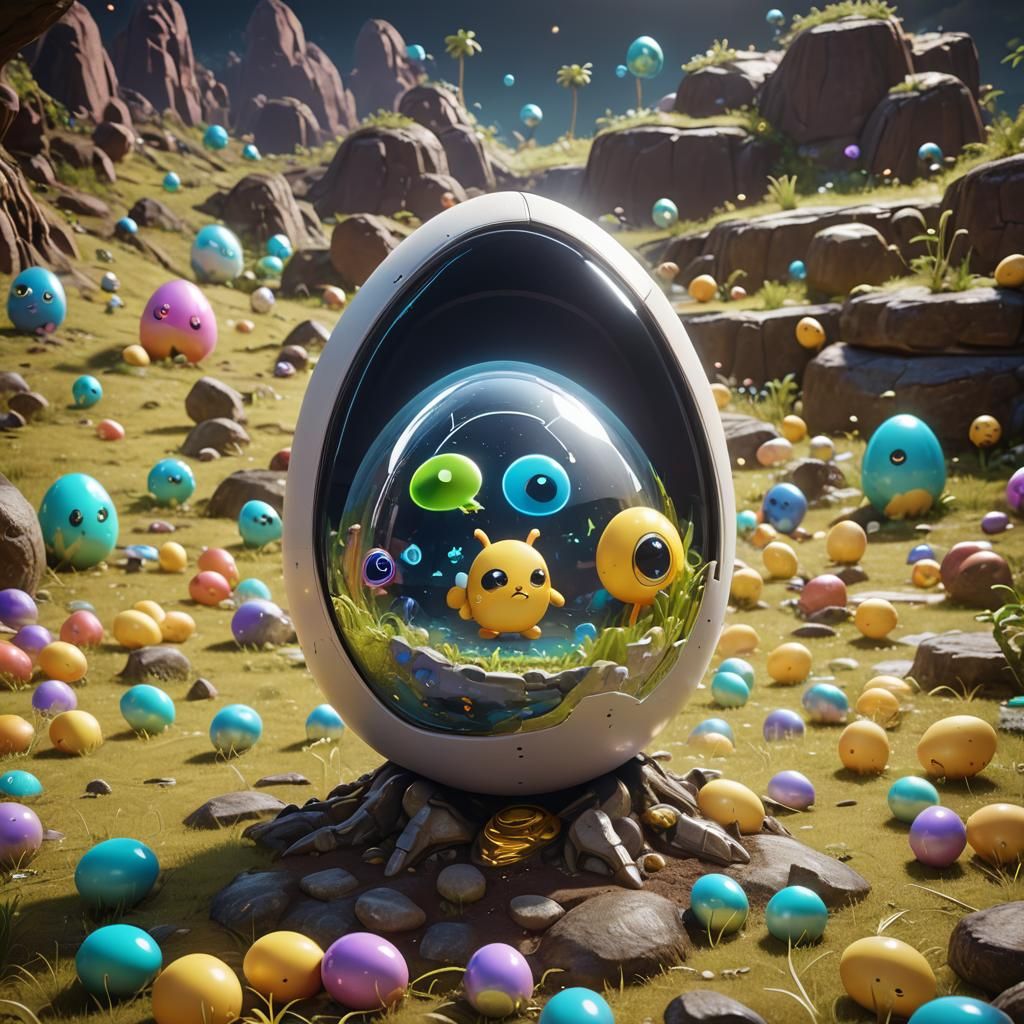 3D Render of a Digital Alien Pet Device