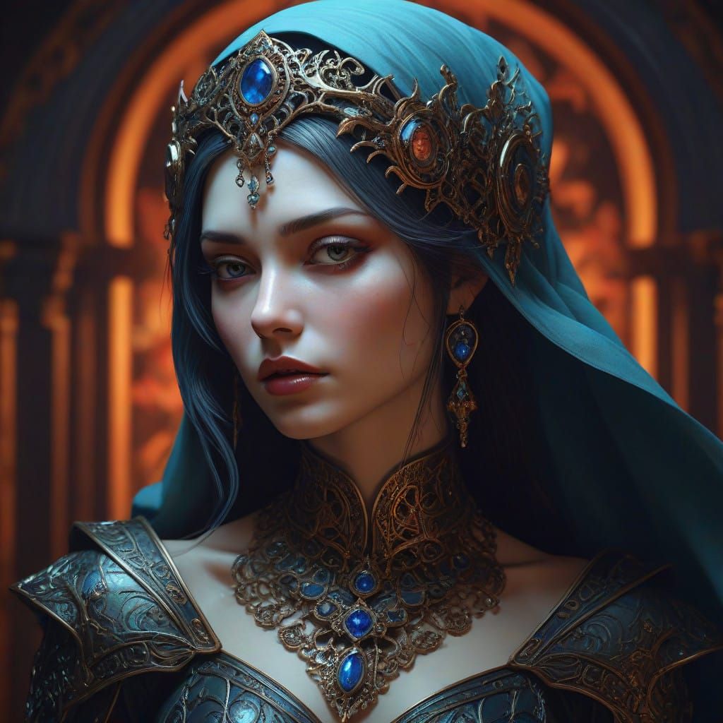 Elegant Gothic Horror Icon in Mysterious Darkness