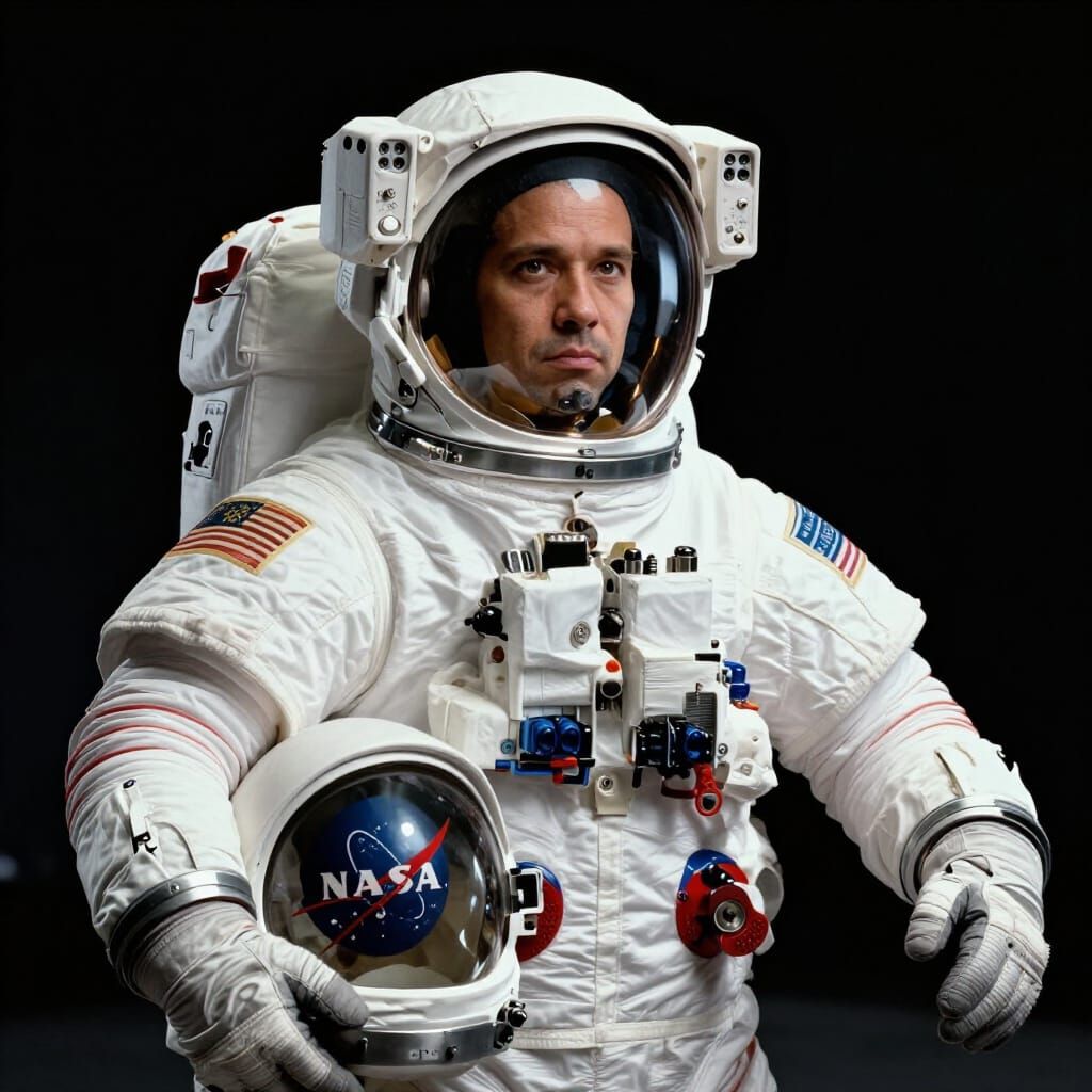 Astronaut Portrait in Comic Book Art Style