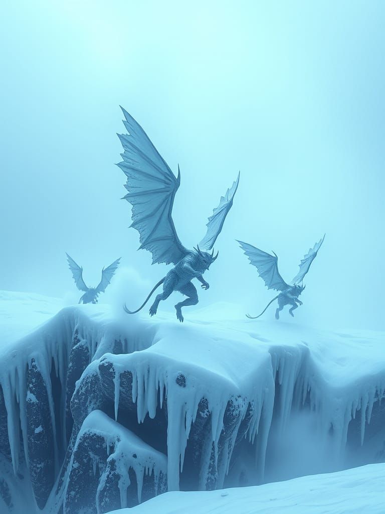 Icy Snow Devil Soaring Over Winter Hellscape