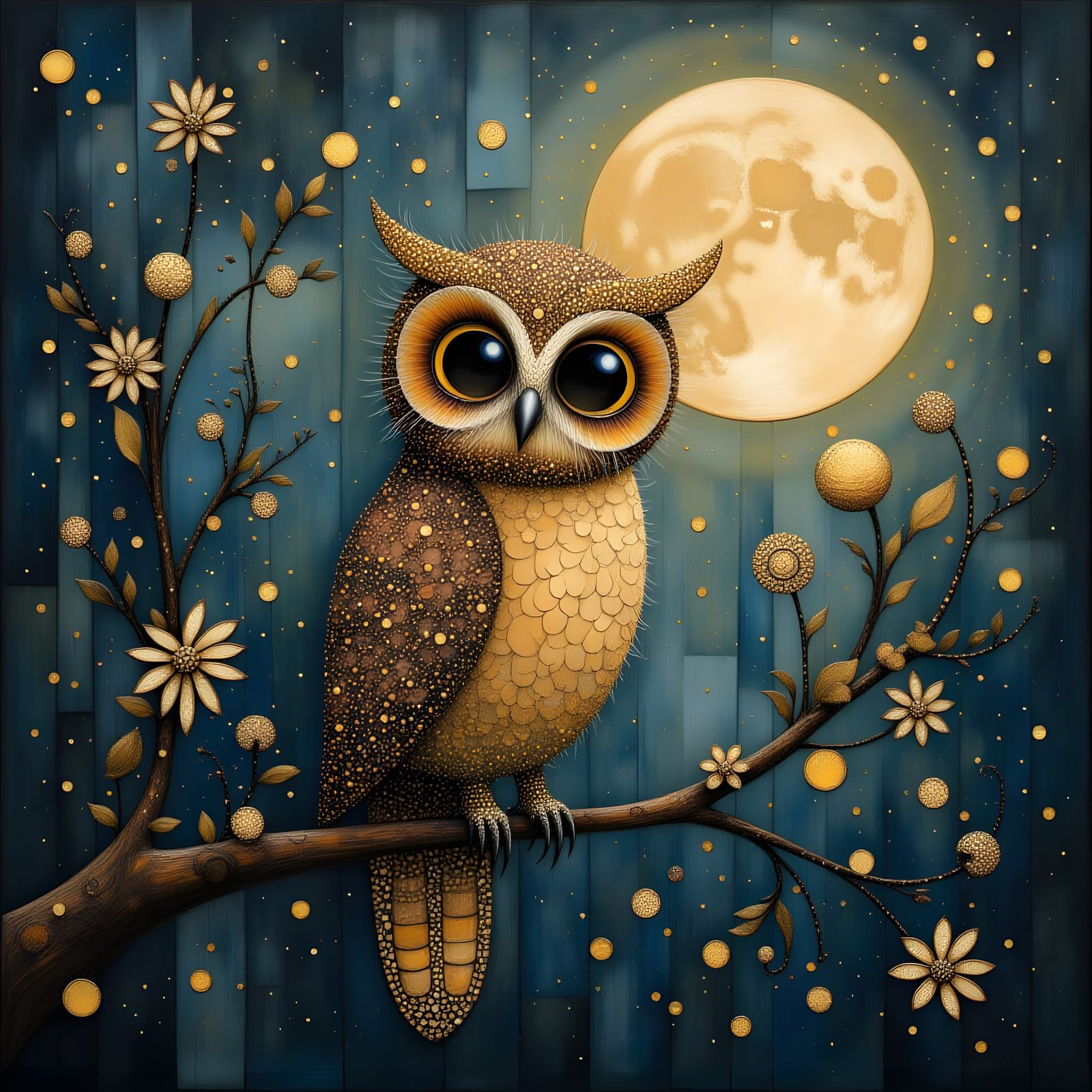 Whimsical Owl in Enchanted Shadow