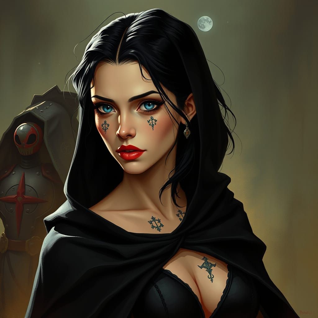 Ethereal Gothic Goddess in Dark Fantasy Style