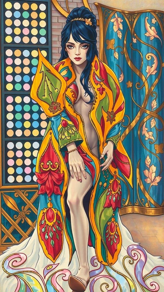 <A ravishing Russian woman with alabaster skin, resplendent ...