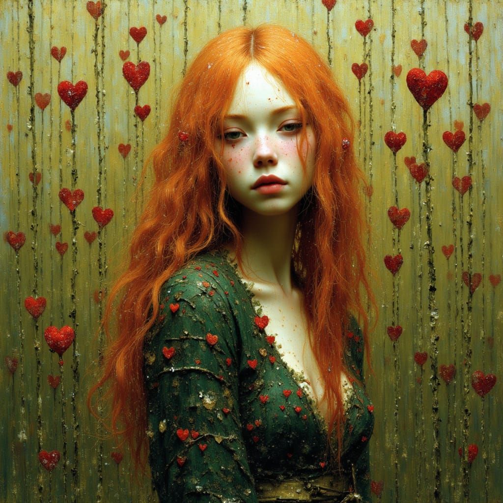 Birth of Venus Inspired Woman in Misty Weeds