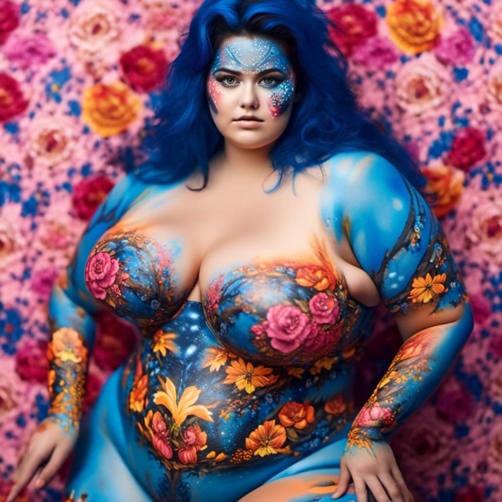 Body Positive Plus Size Woman in Body Paint