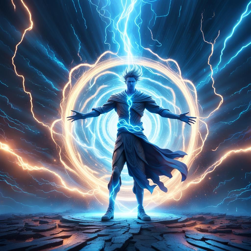 Powerful Being's Rebirth: Epic 3D Digital Art