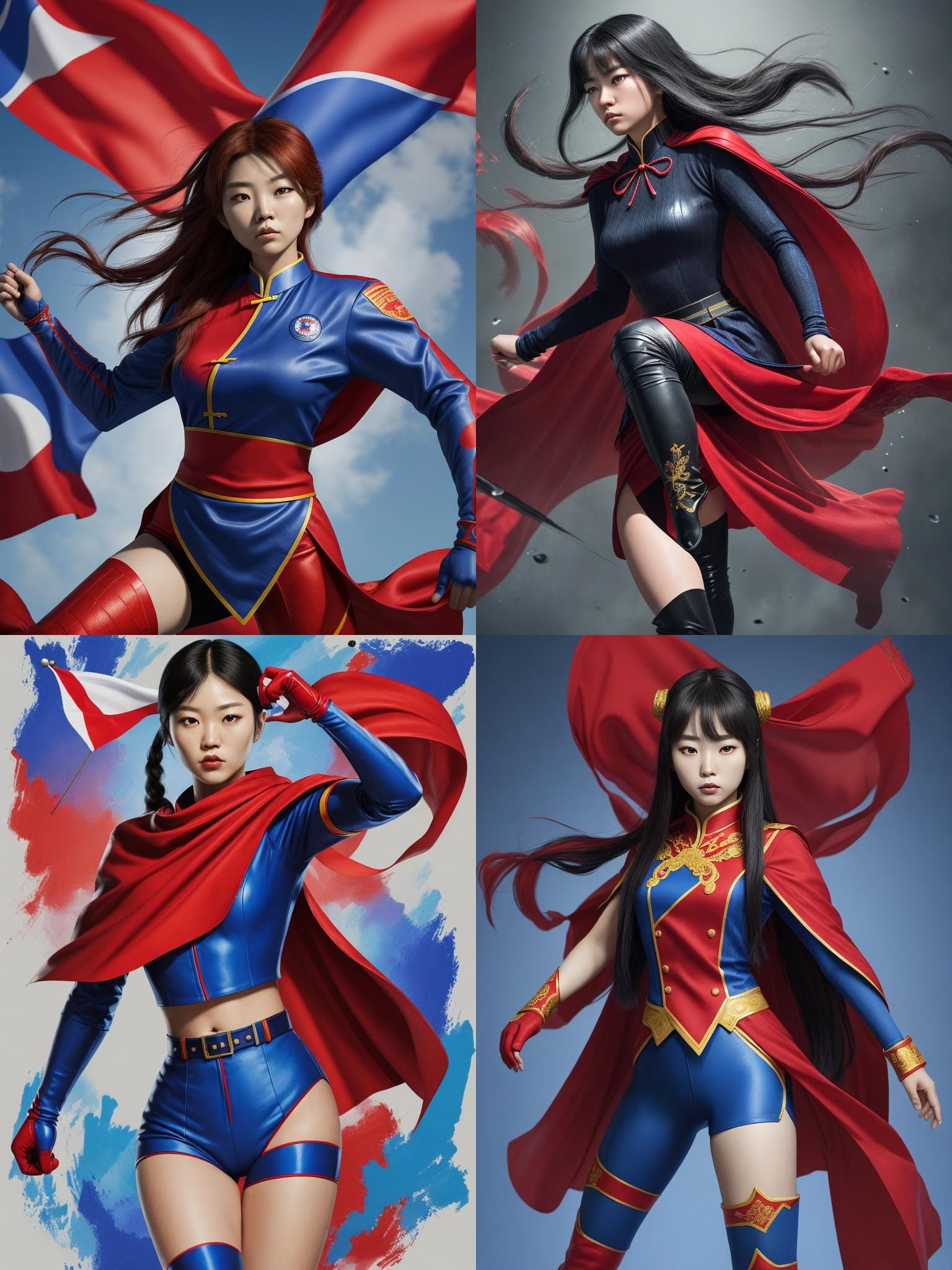 Korean Super Heroine Portrait in Hyperrealistic Style