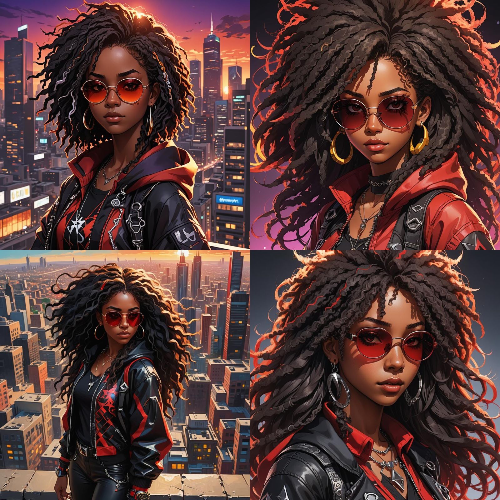 Afro-Mexican Girl in Kingdom Hearts Anime Style