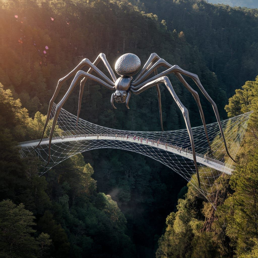 Colossal Spider Bridge Connects Nature and Engineering