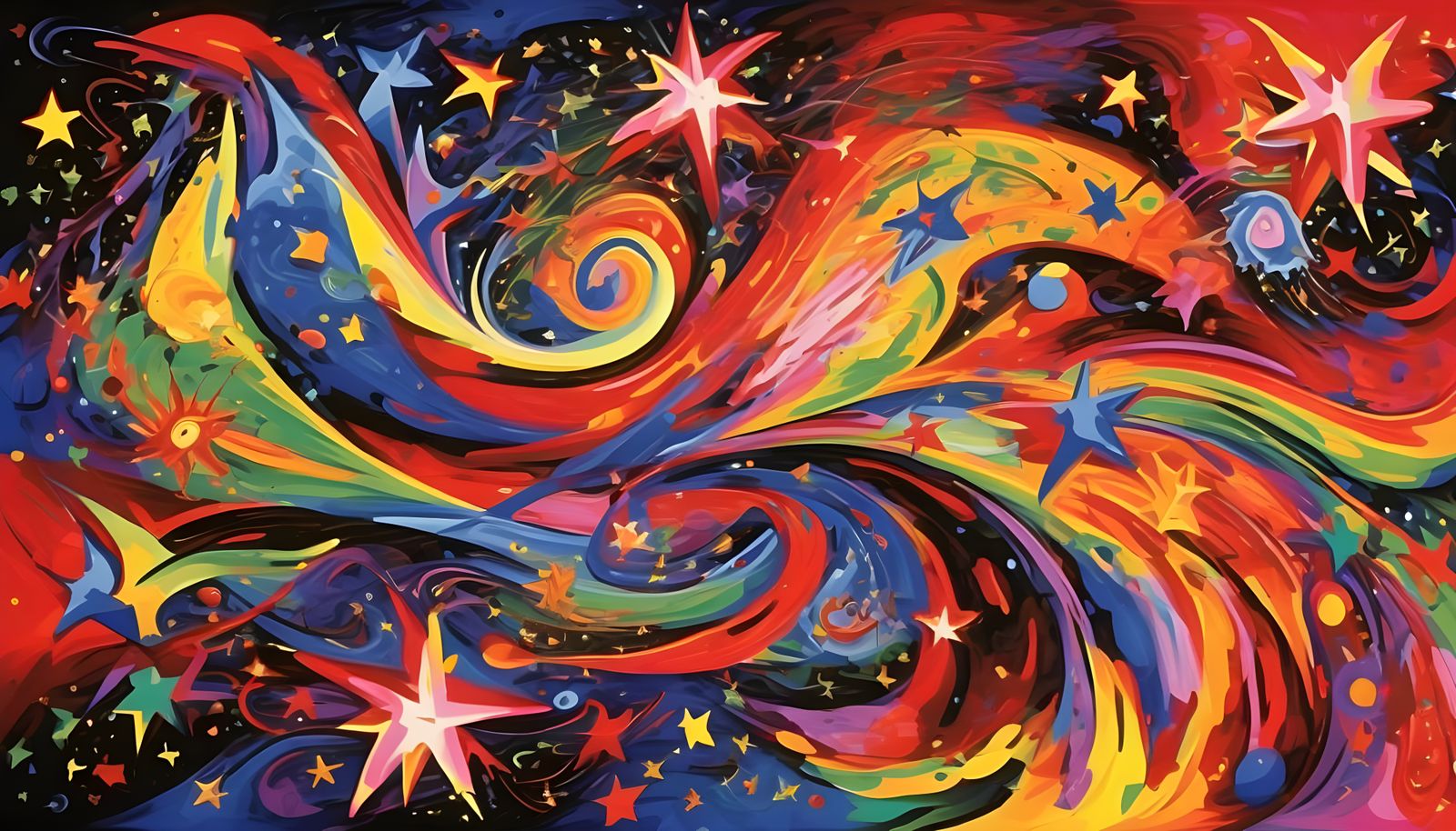 Surreal Cosmos of Swirling Stars in Tropical Colors