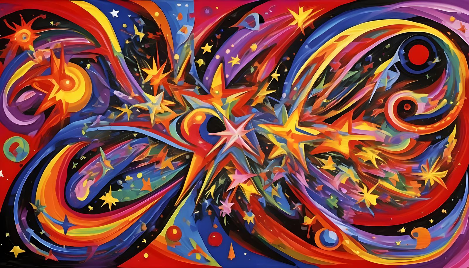 Surreal Cosmos of Swirling Stars in Tropical Colors