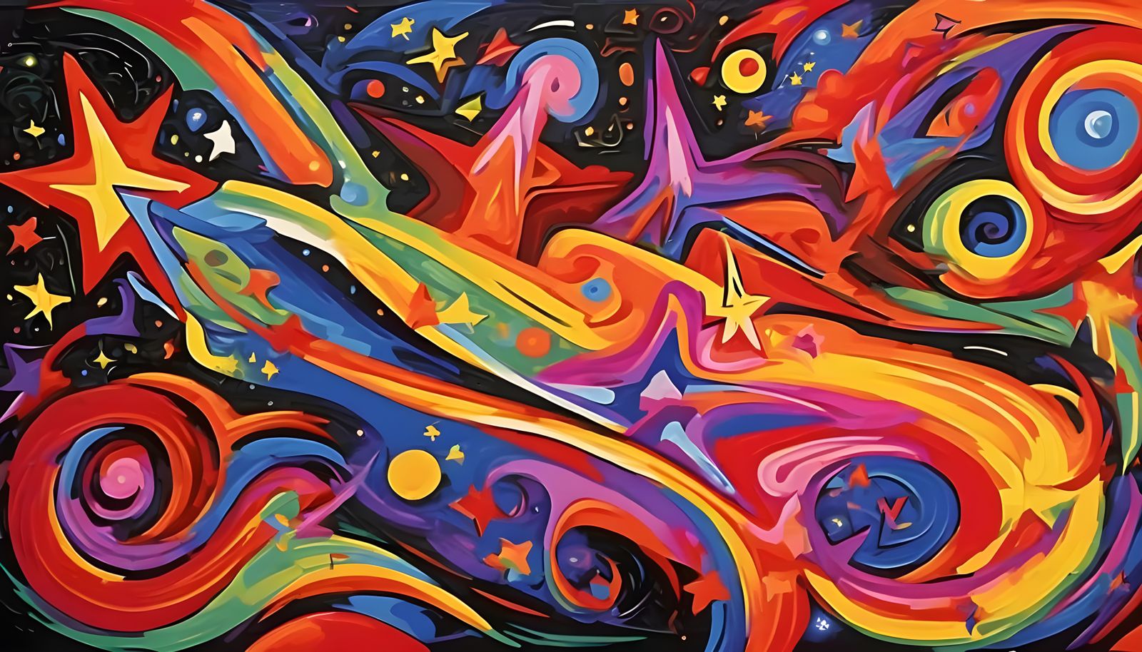 Surreal Cosmos of Swirling Stars in Tropical Colors