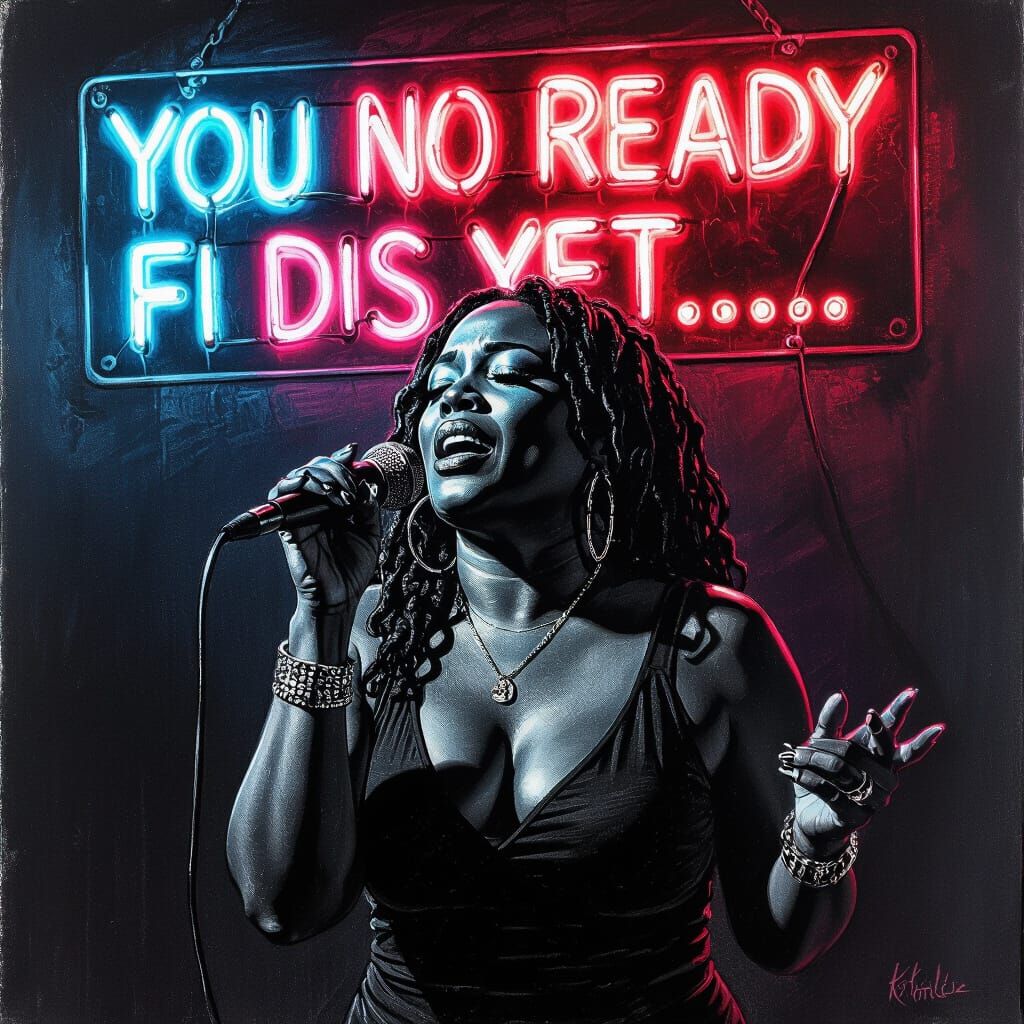 Tanya Stephens Sings the Blues with Neon Sign