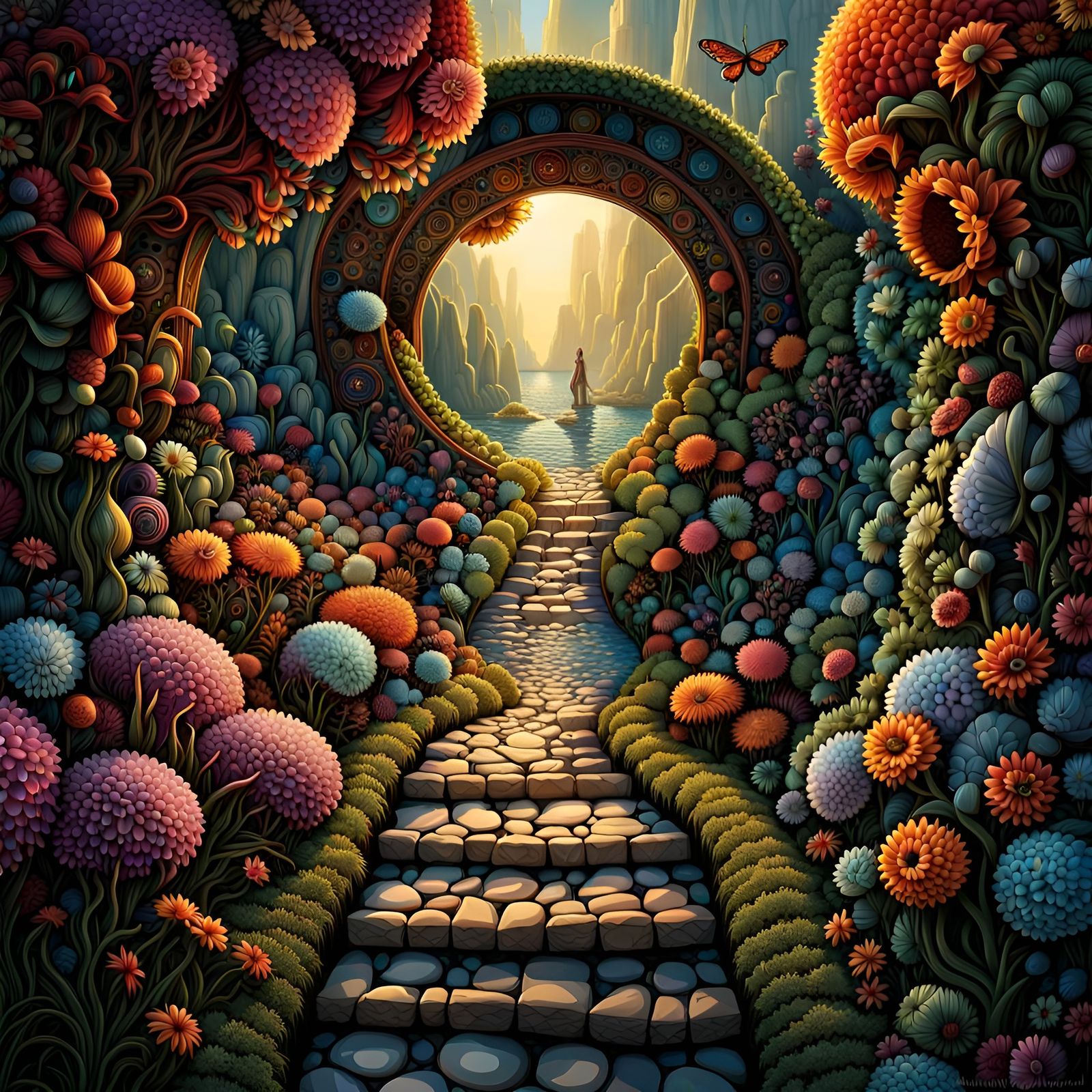 Portal to Alien Water-World: Surreal Polychromatic Garden