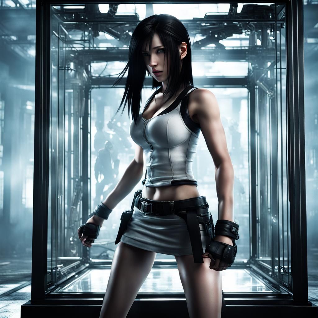 Tifa Lockhart vs Shinra Robot in Glass Box