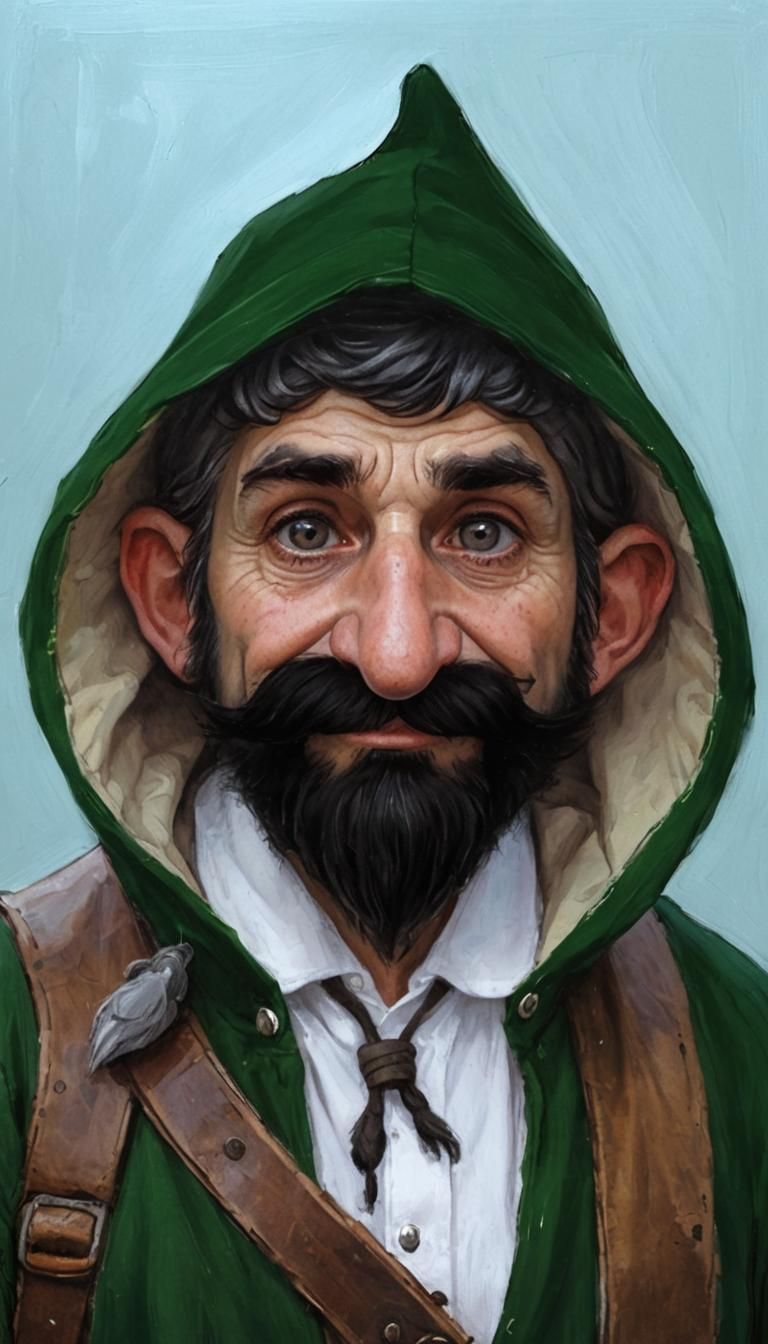 European Gnome Portrait in High Fantasy Style