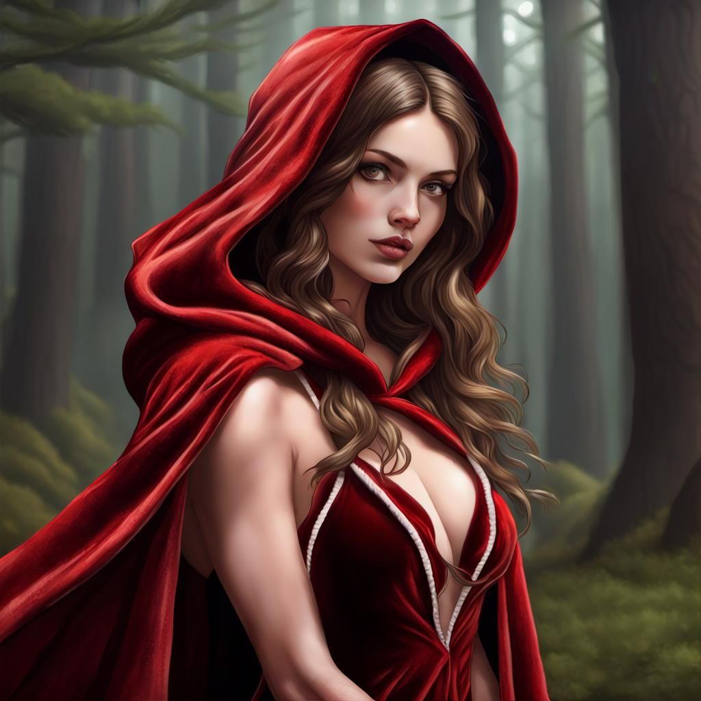 Little Red Riding Hood Rescued: Hyperrealistic Concept Art