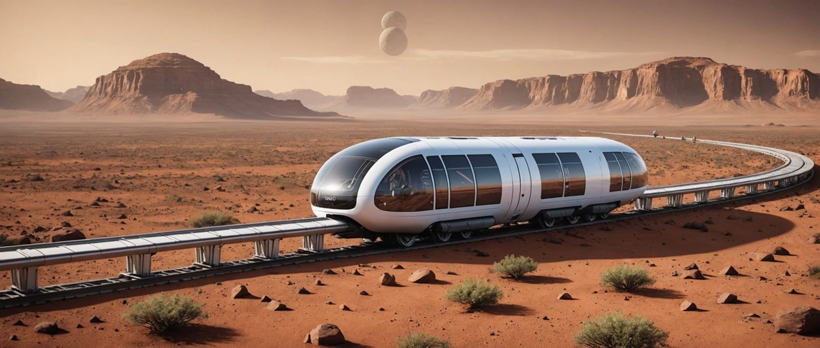 Mars Colony: Monorail and Terraforming Scenery