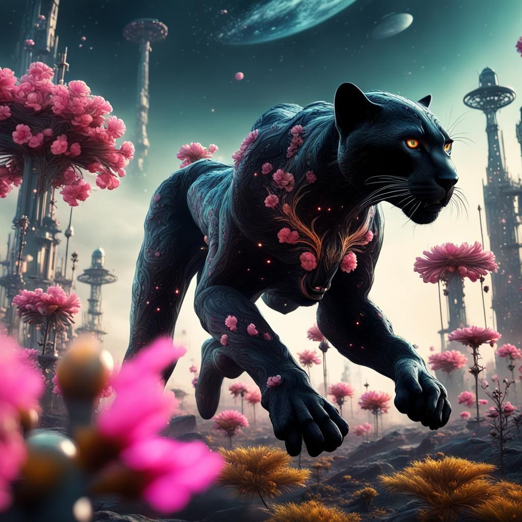 Futuristic Panther in Post-Nuclear World