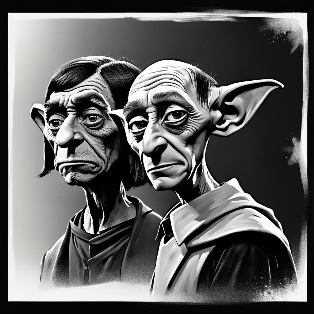 Grotesque Caricatures of Spock and Dobby