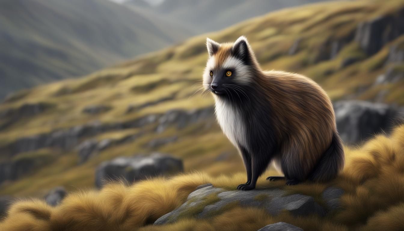 Cute Striped Animal in the Scottish Highlands