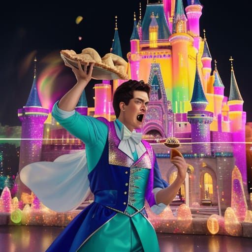 Doughboy Pie Throwing in Front of Candy Castle