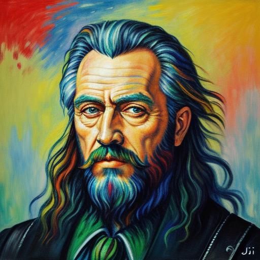 Jotunn of Niflheim in Colorful Oil Gouache