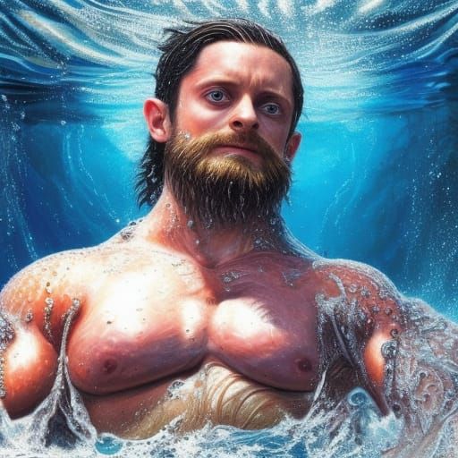 Muscular Merman: A Hyperrealistic Sea God